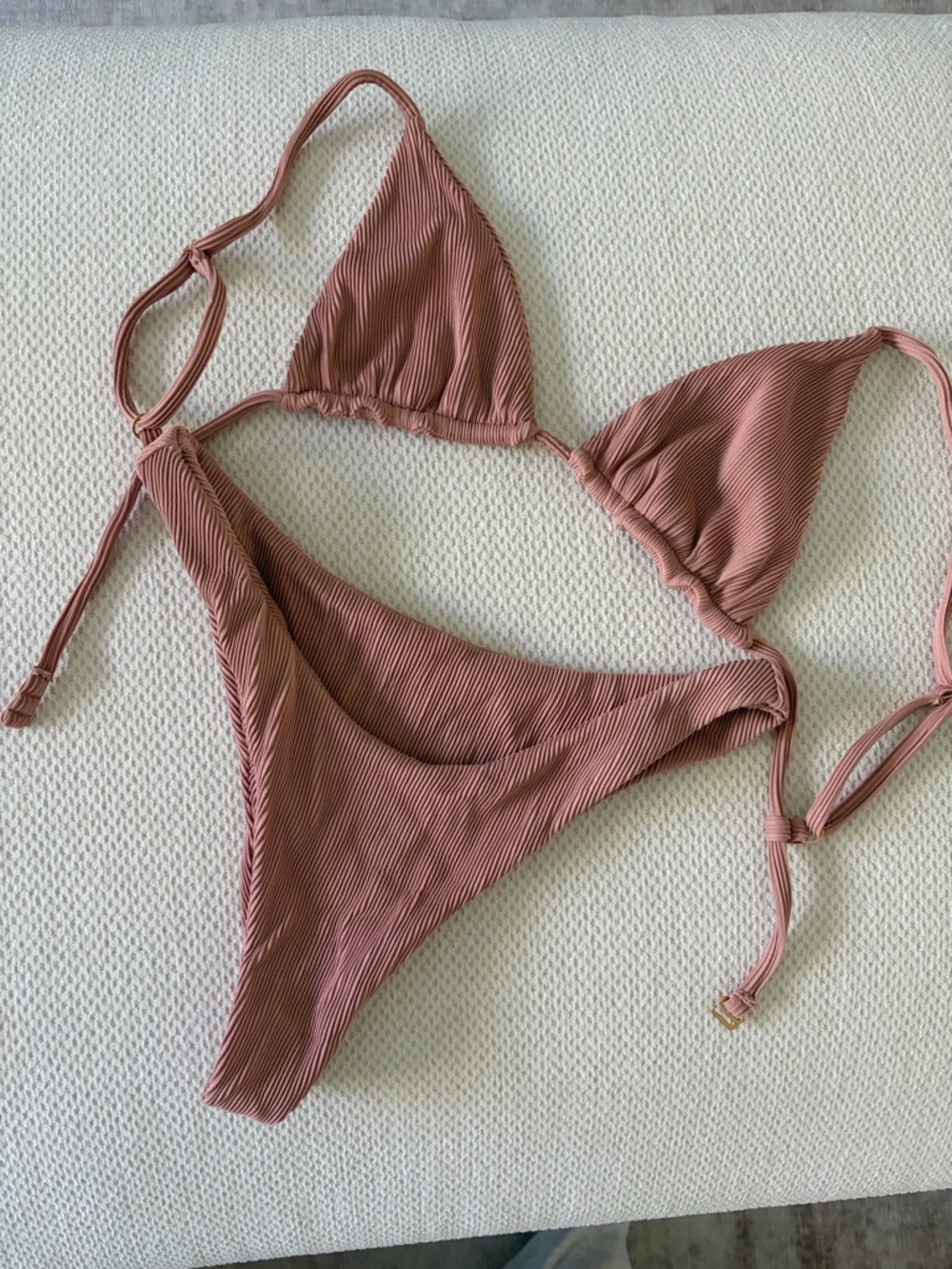Somerfield Swim Dusty Rose Ribbed Triangle Bikini